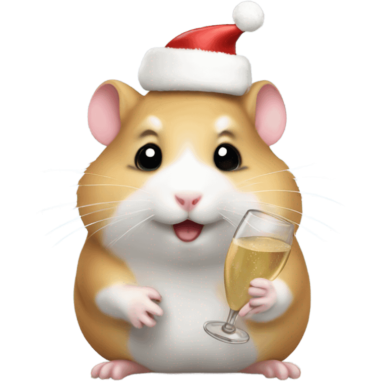 hamster christmas with champagne emoji