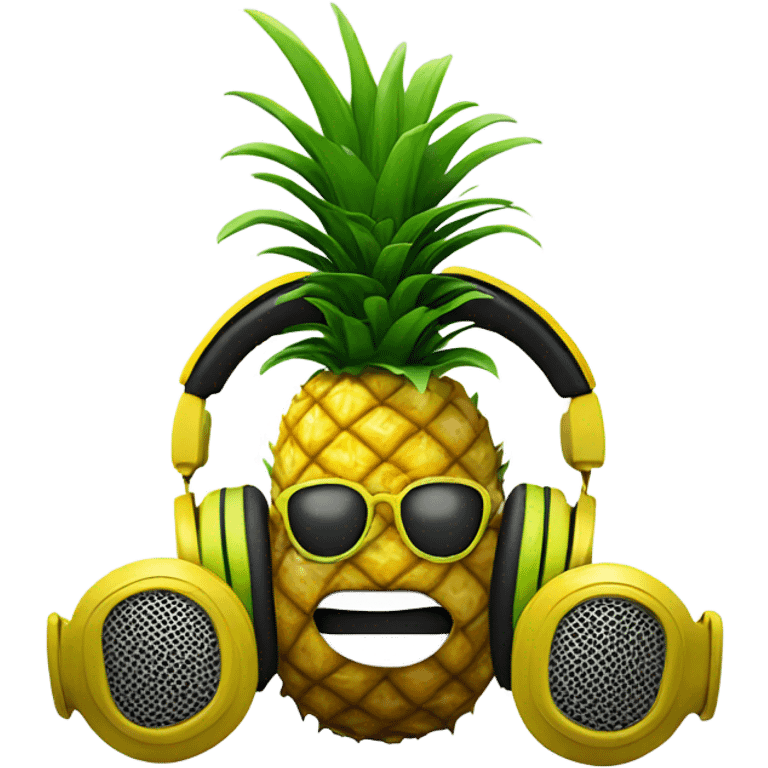 Pineapple wearing headphones emoji