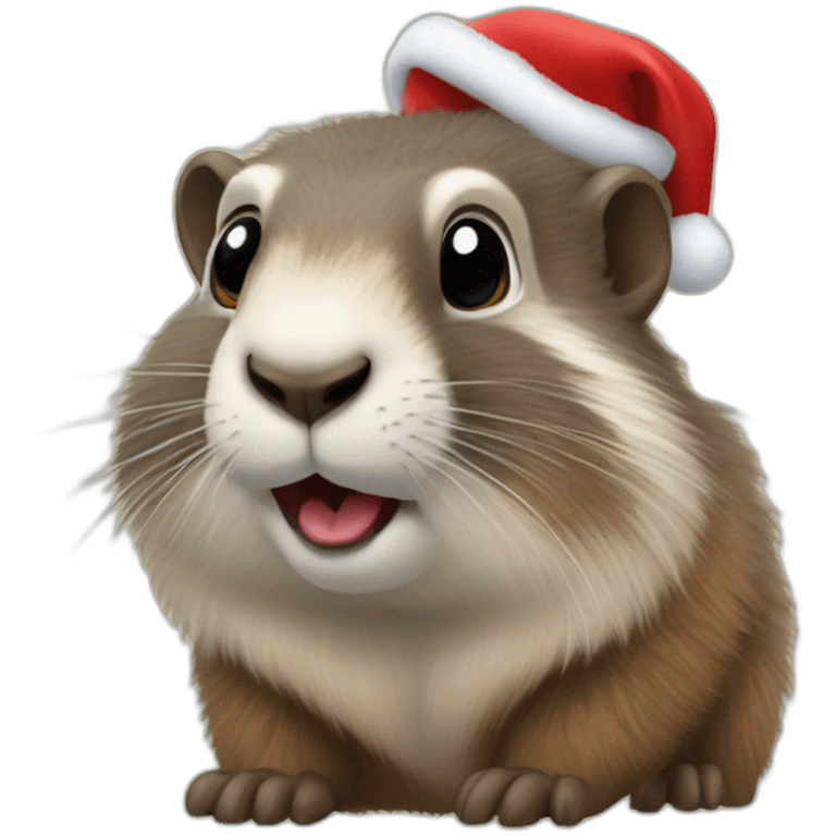 Marmotte en père Noël  emoji