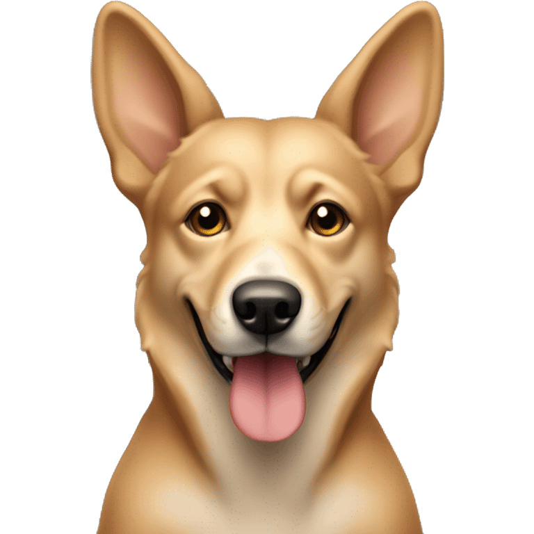 beige mongrel dog with ears up emoji