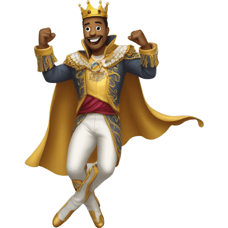 the king in his best clothes dances emoji