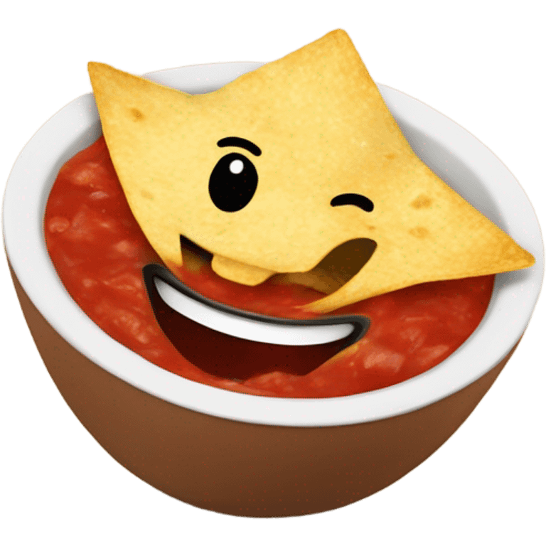 Smiling Chip being dipped emoji