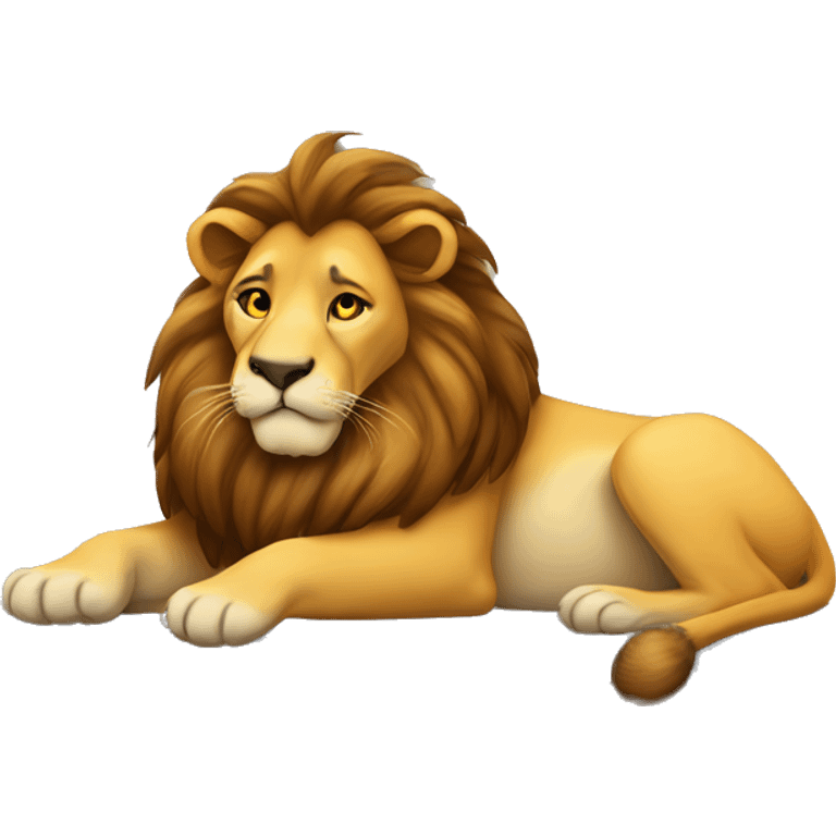 Lion sleep on a table emoji