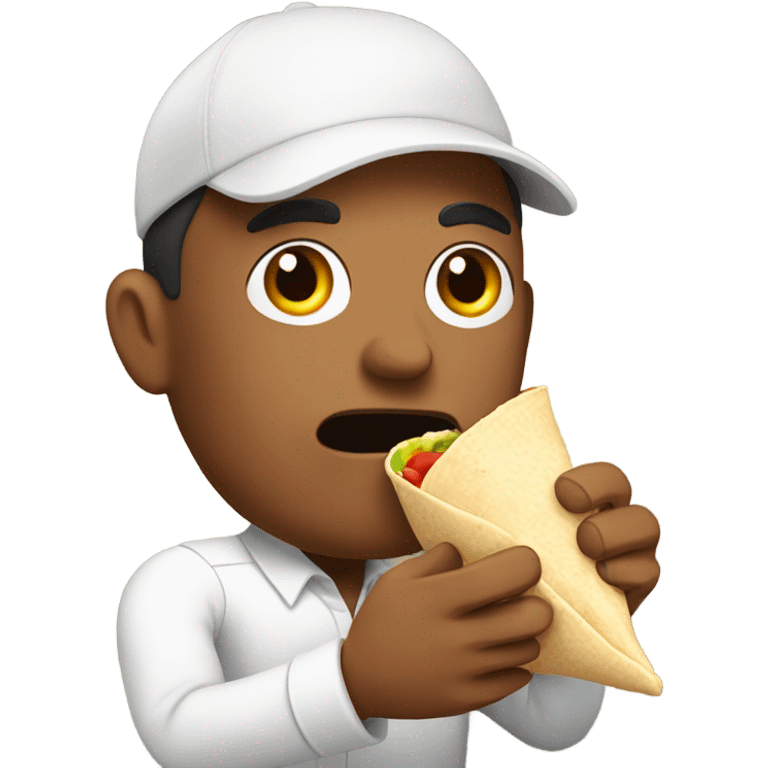 Guy eating a burrito emoji