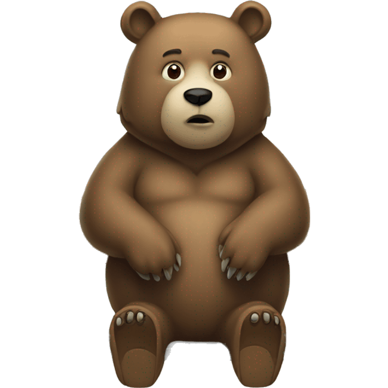 bear waiting at bus stop emoji