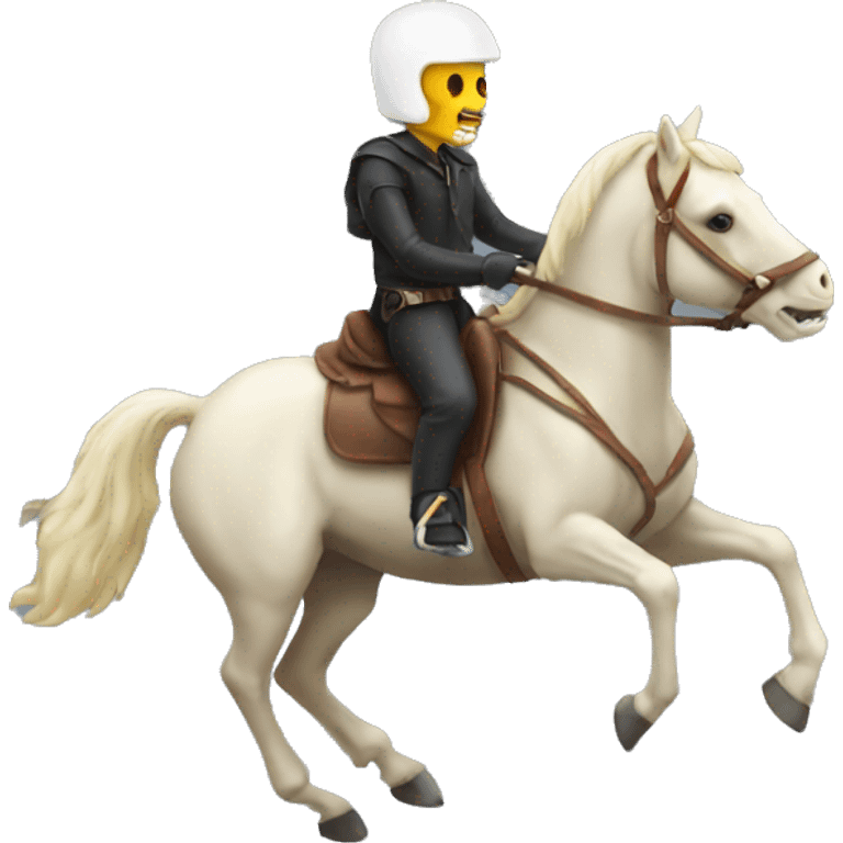 Skull emoji riding a horse emoji