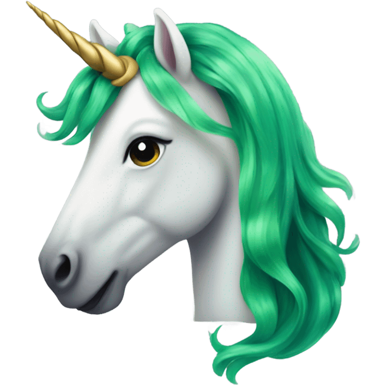 Unicorn with green hair  emoji