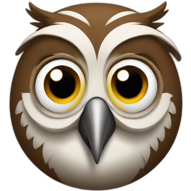 a goofy owl emoji