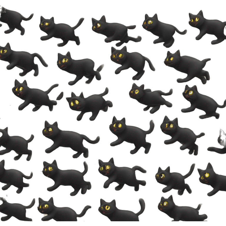 black cat running emoji