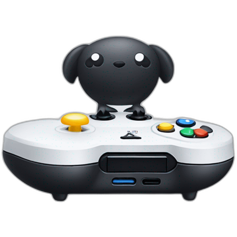 Pinguïn Whit game console ps4 emoji