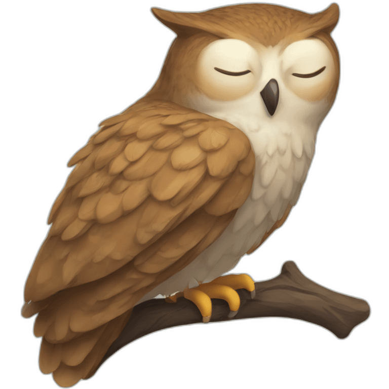 A sleeping owl emoji