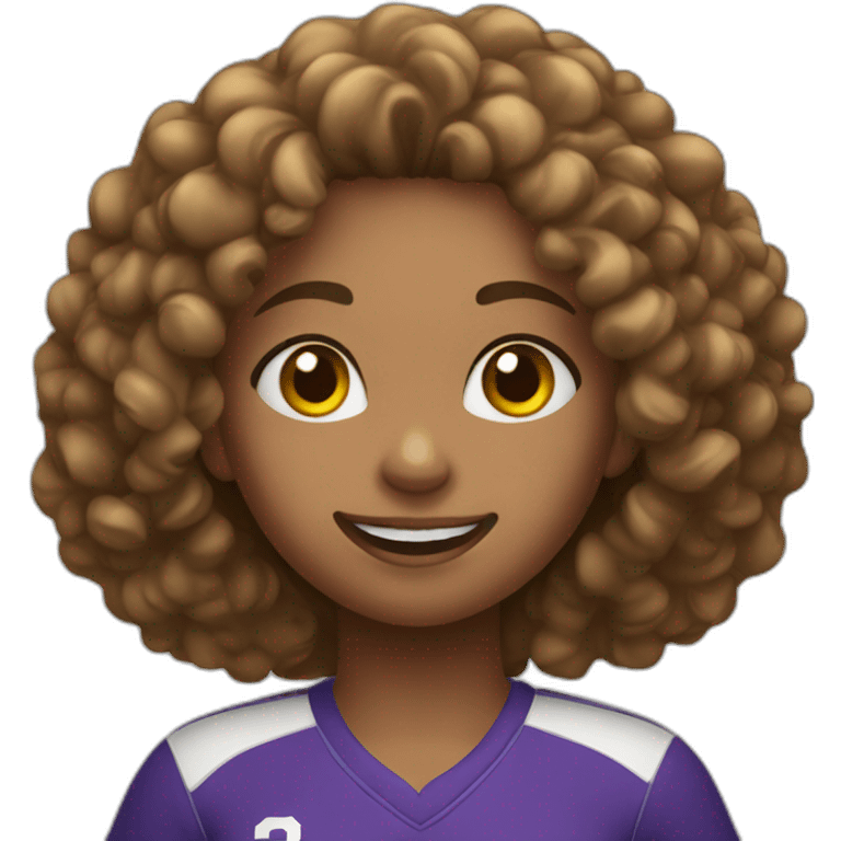 girl whith curly hair playing volleyball emoji