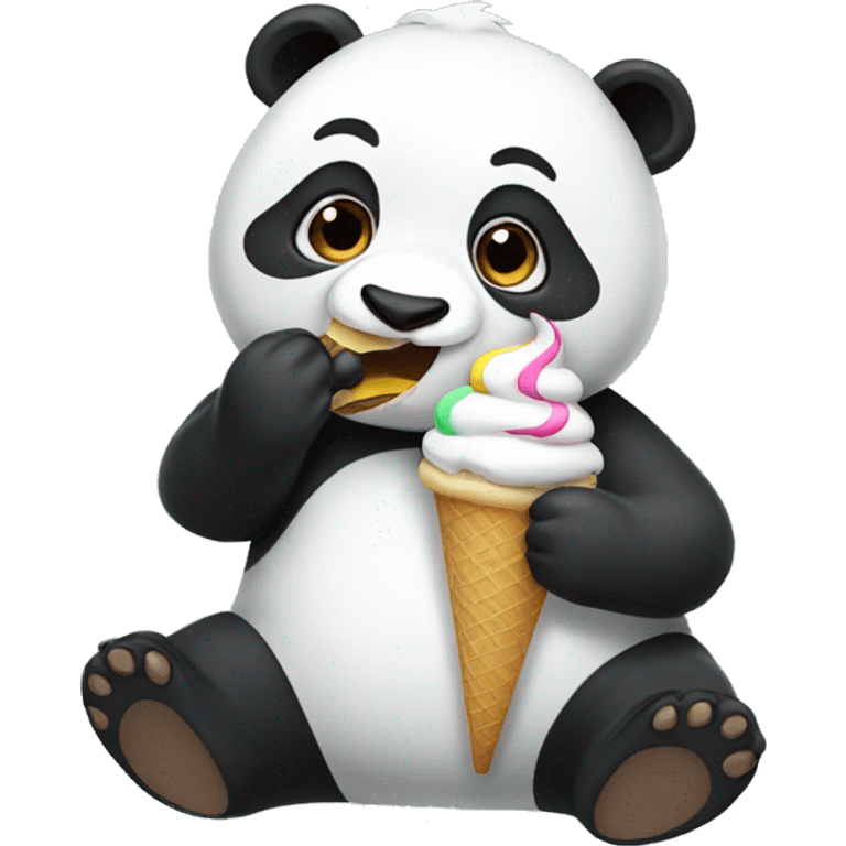 Panda eating ice cream emoji