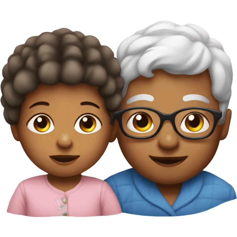 Baby and cool grandma  emoji