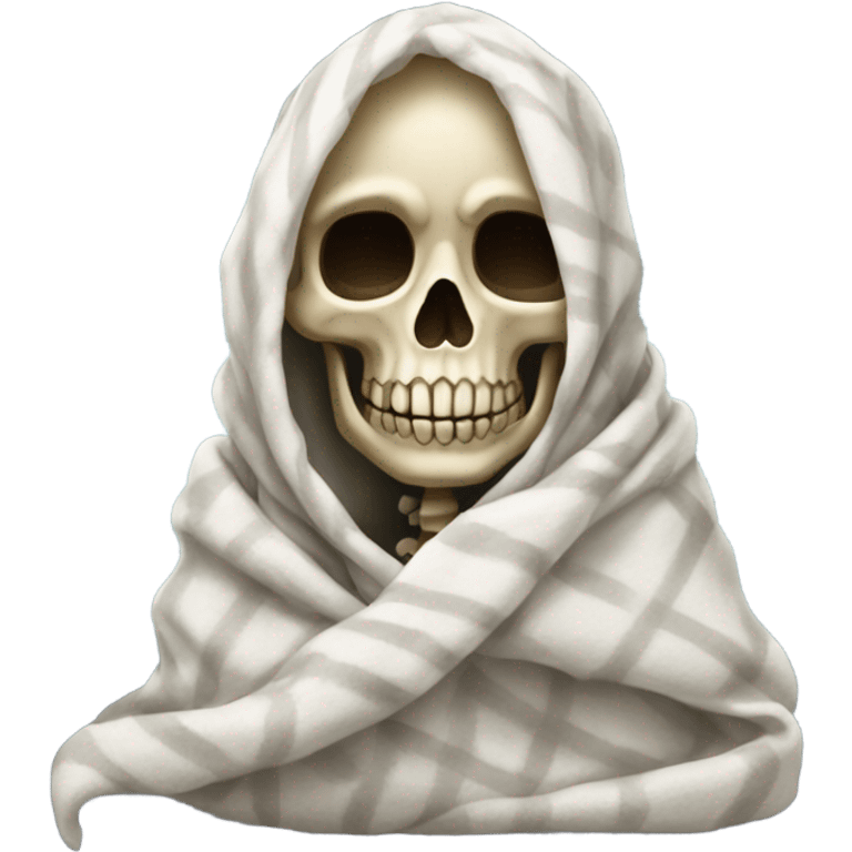 Pretty skeleton wrapped in blanket  emoji