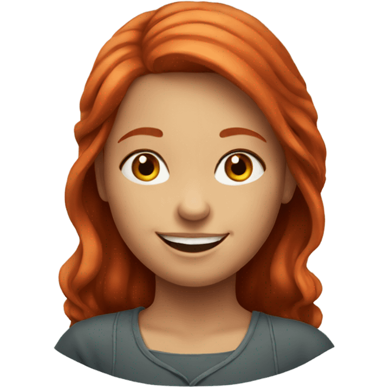 smiling red haired girl portrait emoji