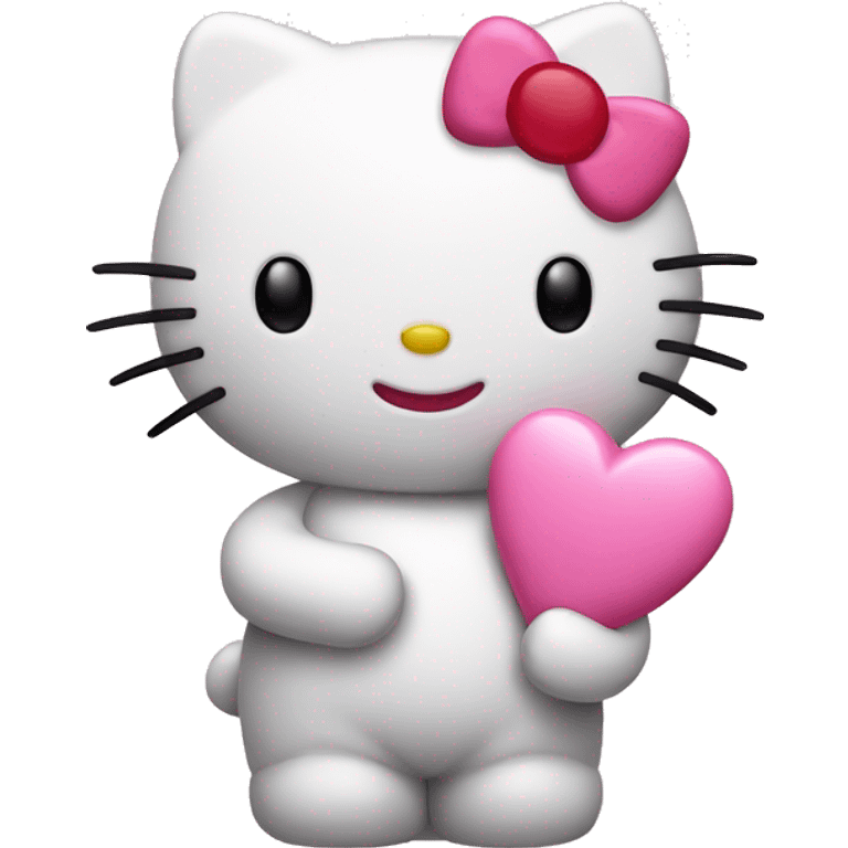 Hello kitty holding a little pink heart  emoji