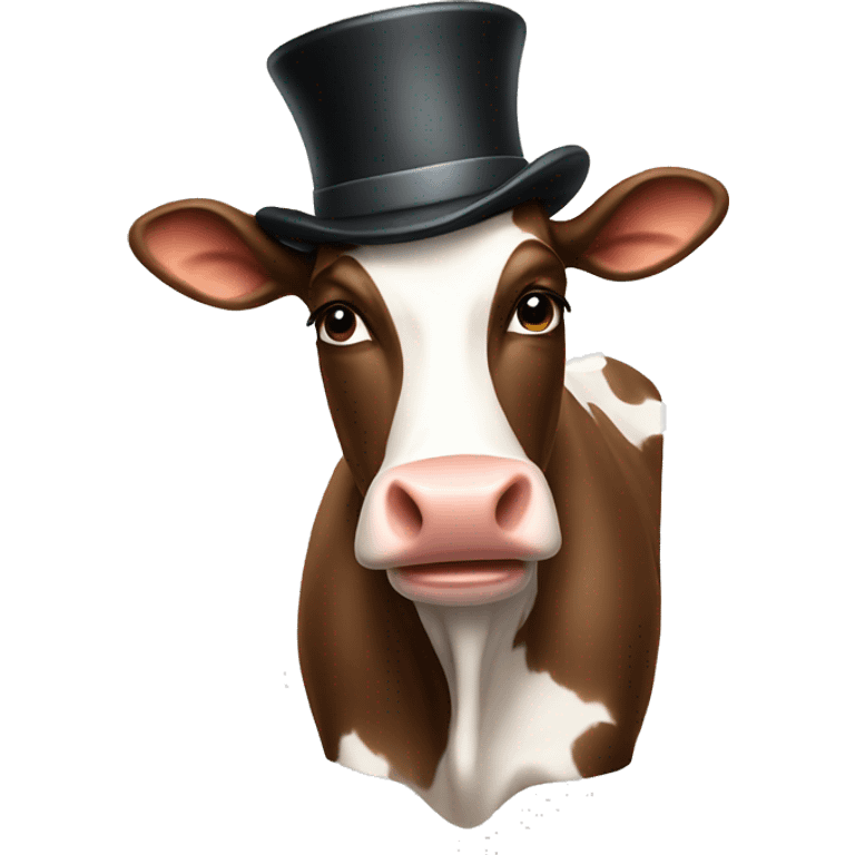 Cow with tophat emoji