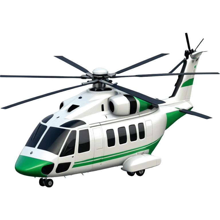 AgustaWestland AW139 - Leonardo (Model Year: 2022) (Iconic colour: White with green accents) emoji