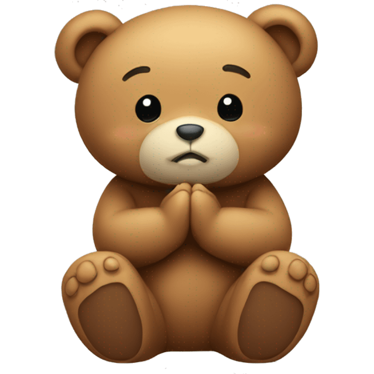 Teddy bear praying emoji