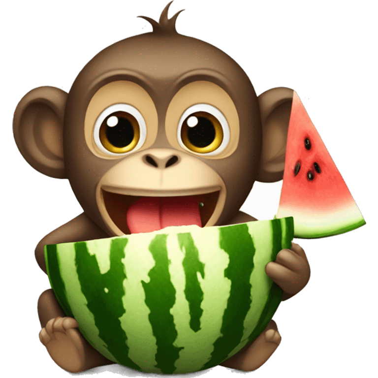 Monkey eating watermelon emoji