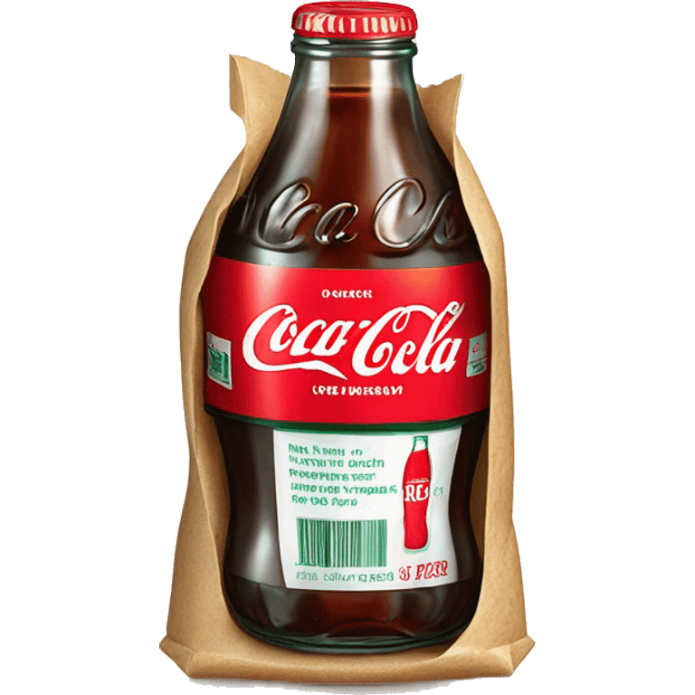 miniature Coca-Cola bottle inside a sandwich bag  emoji