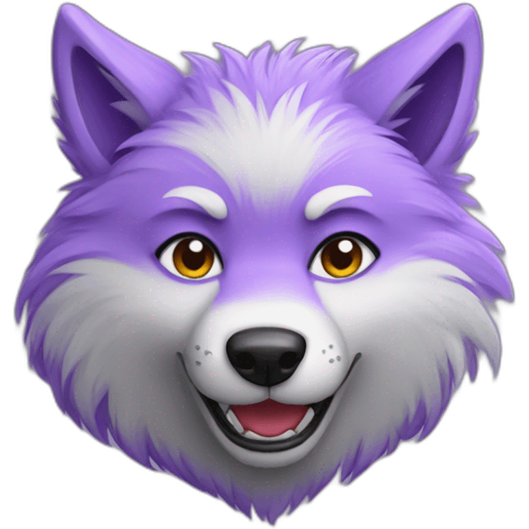 Purple furry wolf emoji