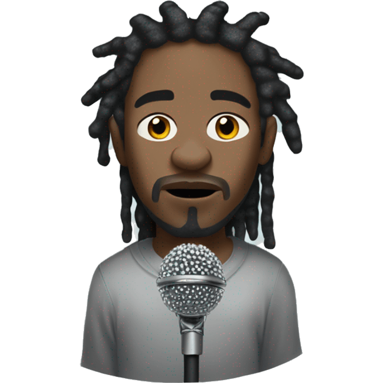 Kendrick lamar, Black person with short dreads and diamond crown of thorns holding a microphone. emoji