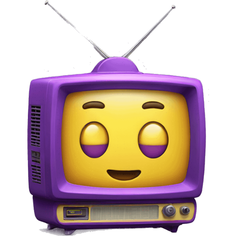 purple retro TV with yellow highlights emoji