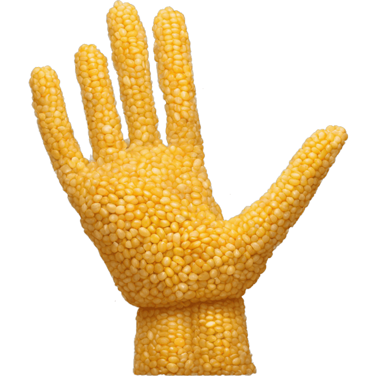 human hand, but made out of corn emoji