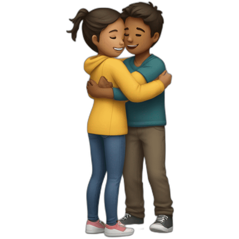 Girl hugging a boy emoji