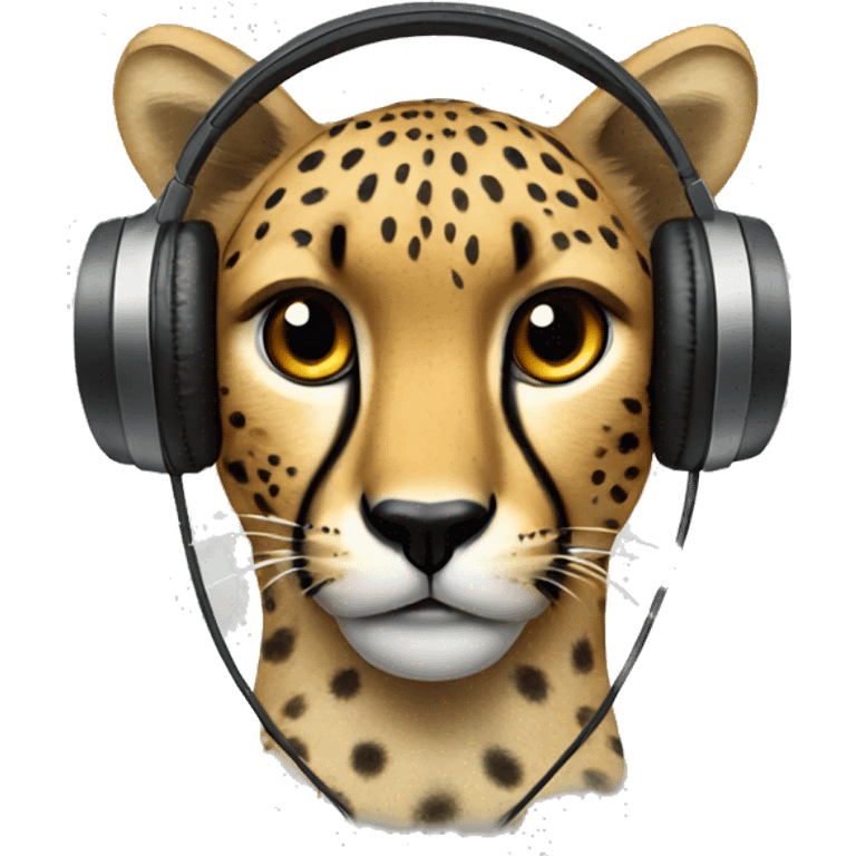 cheetah wearing headphones  emoji