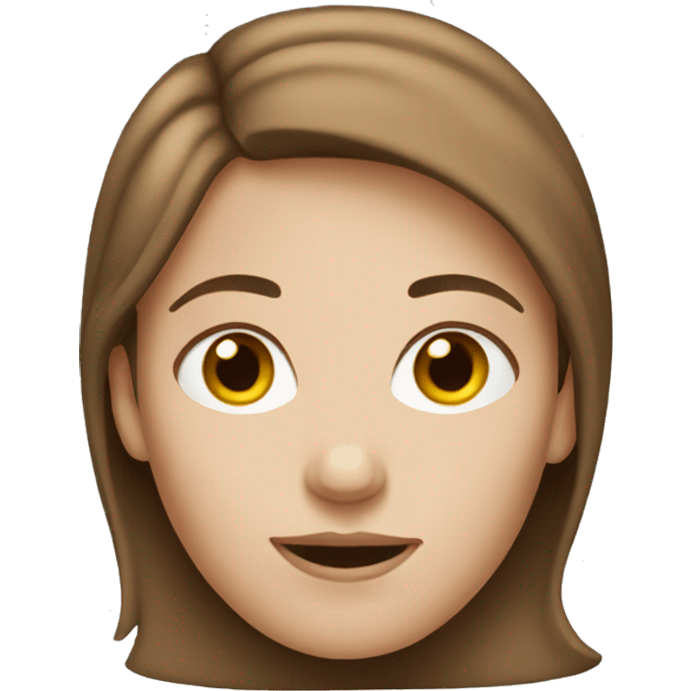 White woman with brown hair emoji