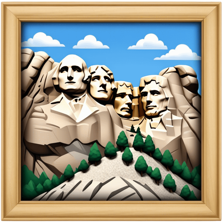 Mount Rushmore Landmark Emoji – Displaying the carved faces of four U.S. presidents in the granite mountainside. emoji