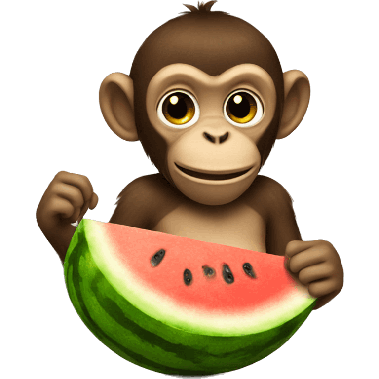 Monkey holding watermelon  emoji