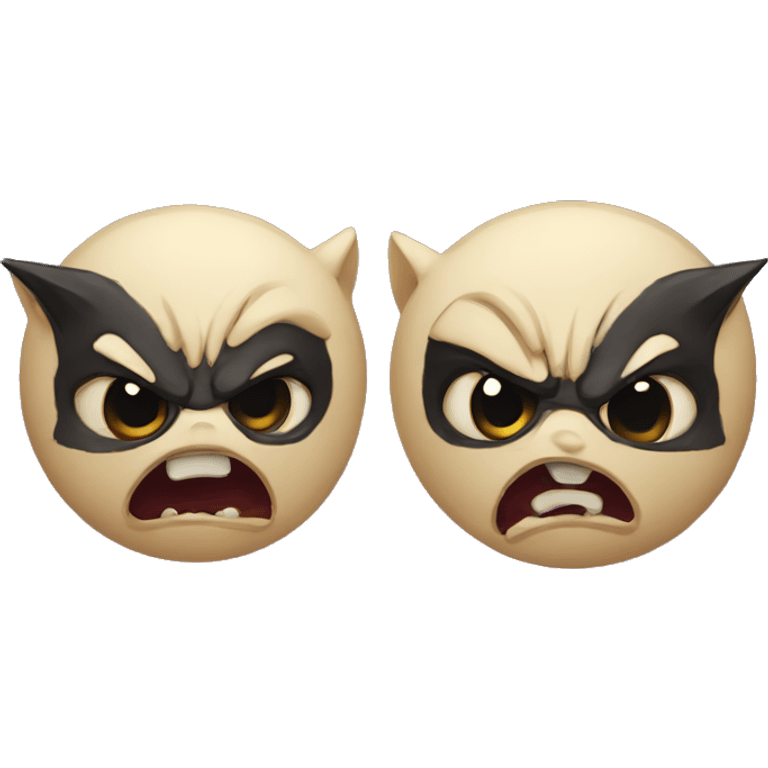 two angry bats emoji