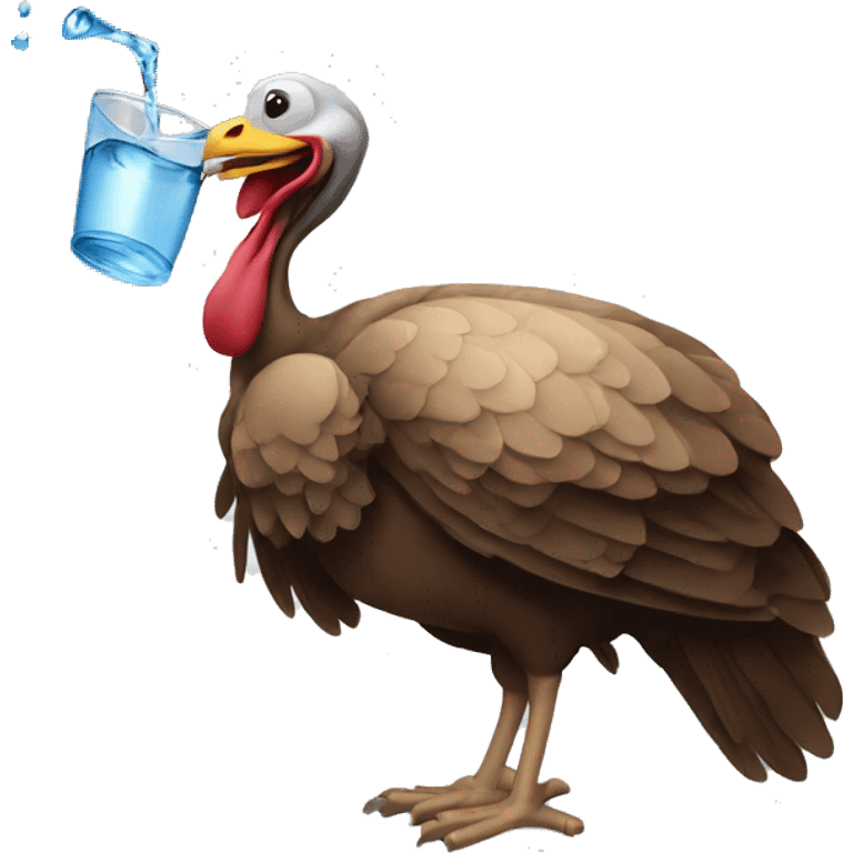 Turkey drinking water emoji