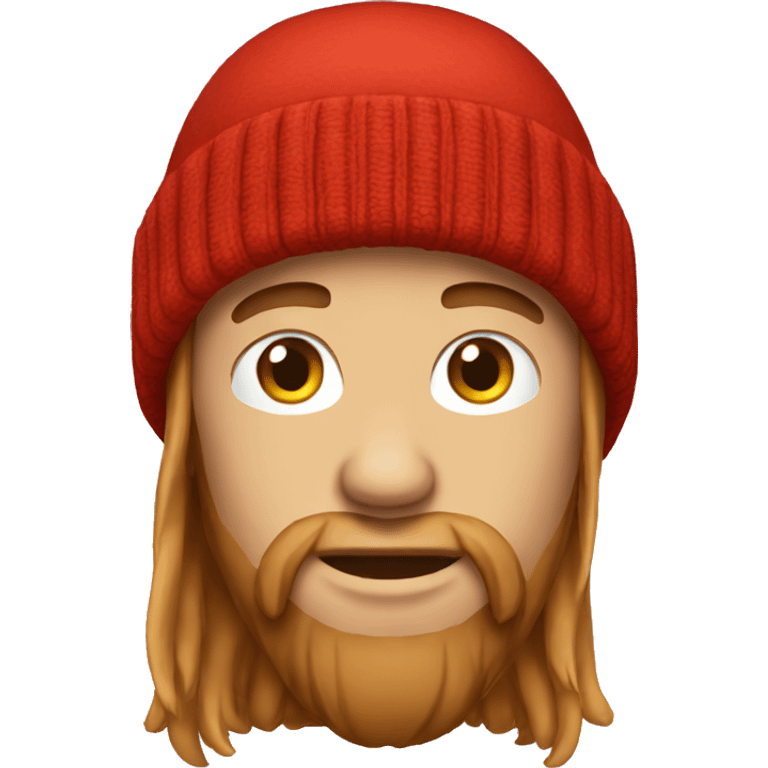 red beanie wearing long hair guy emoji