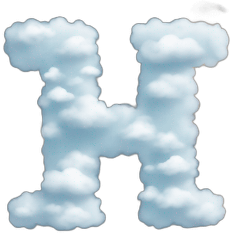 the letter H made from clouds emoji