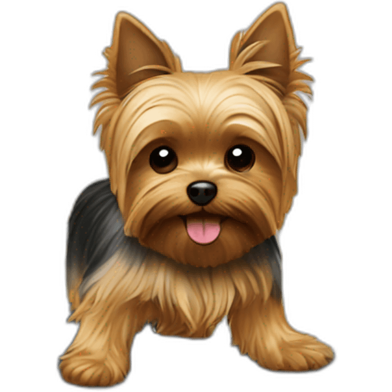 a yorkie dog using a skateboard emoji