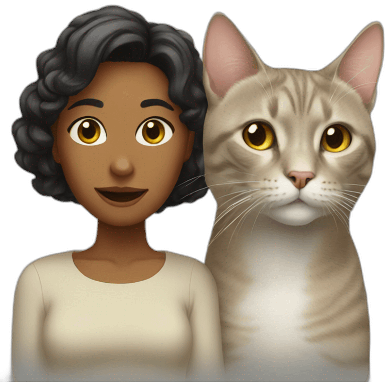 Cat and woman meme emoji