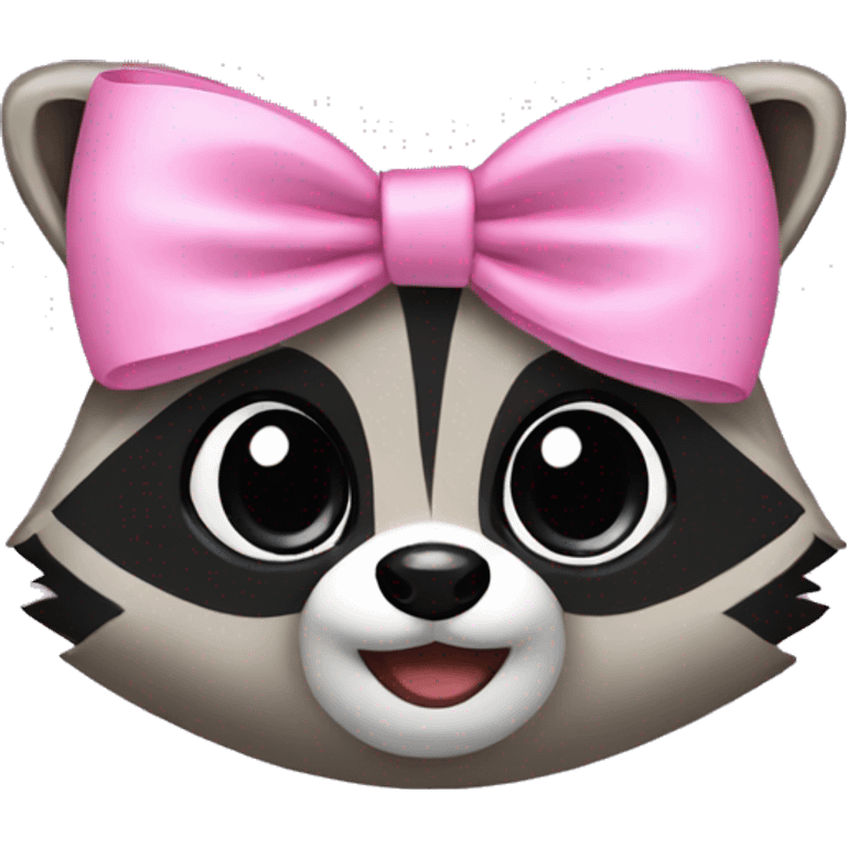 raccoon pink bow  emoji