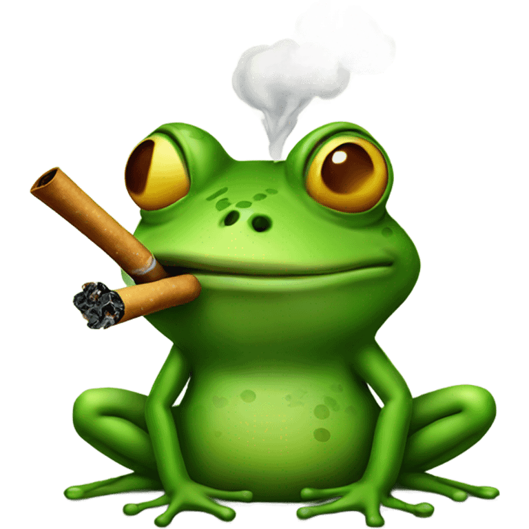 Frog smoking emoji