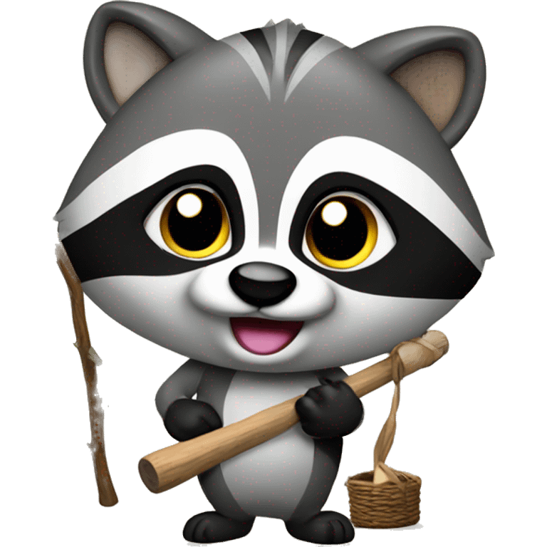 Racoon with rod emoji