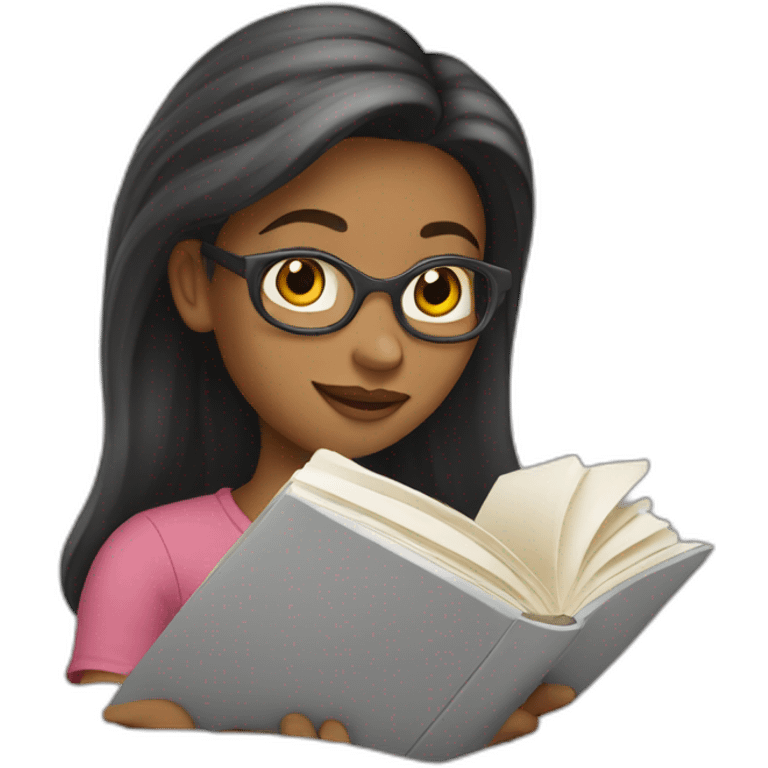 Fille en train de lire  emoji