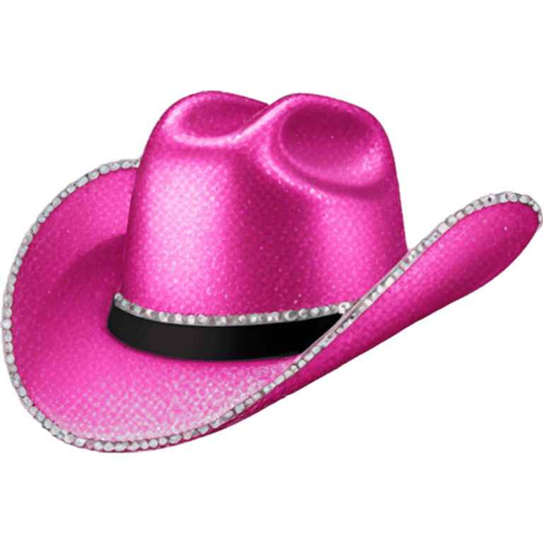 Pink sparkly cowboy hat emoji