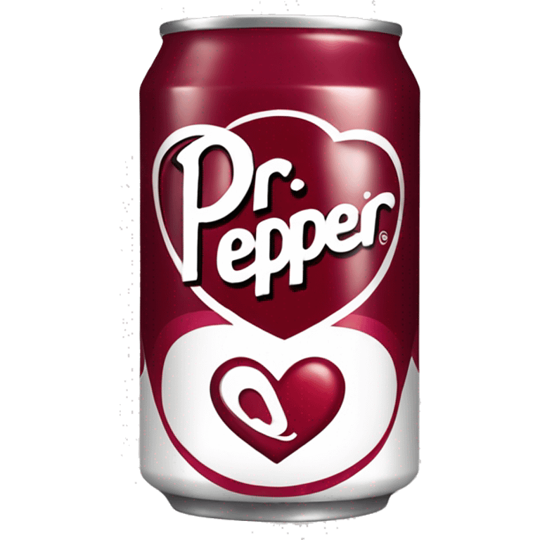 a can of dr pepper with hearts around it emoji