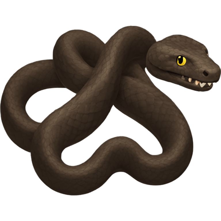 black-big-snake two headed two head should be shown color in brown emoji