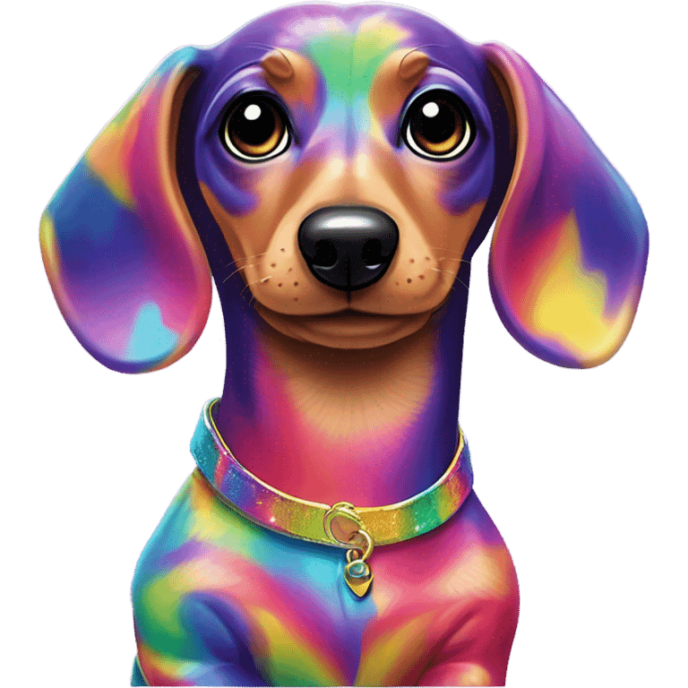 Lisa frank dachshund ￼ emoji