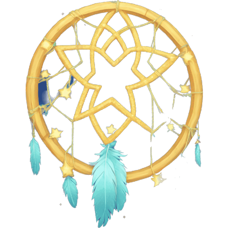 Sparkly moon-and-stars-dreamcatcher emoji